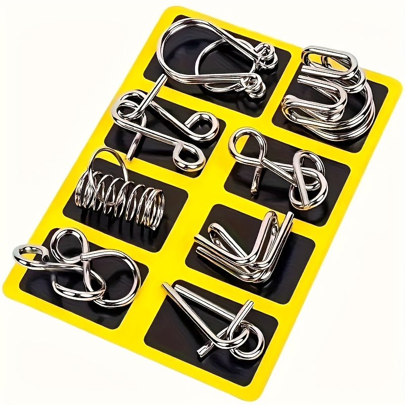 Luban Lock Puzzle-Set – 8 Denksportaufgaben aus Edelstahl für Kinder ab 9 Jahren 