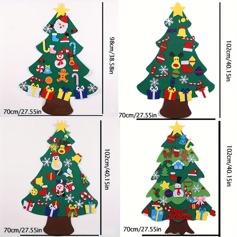 Adventskalender-Set aus Filz mit Weihnachtsbaum und Schneemann – Bastelset für Kinder mit Ornamenten