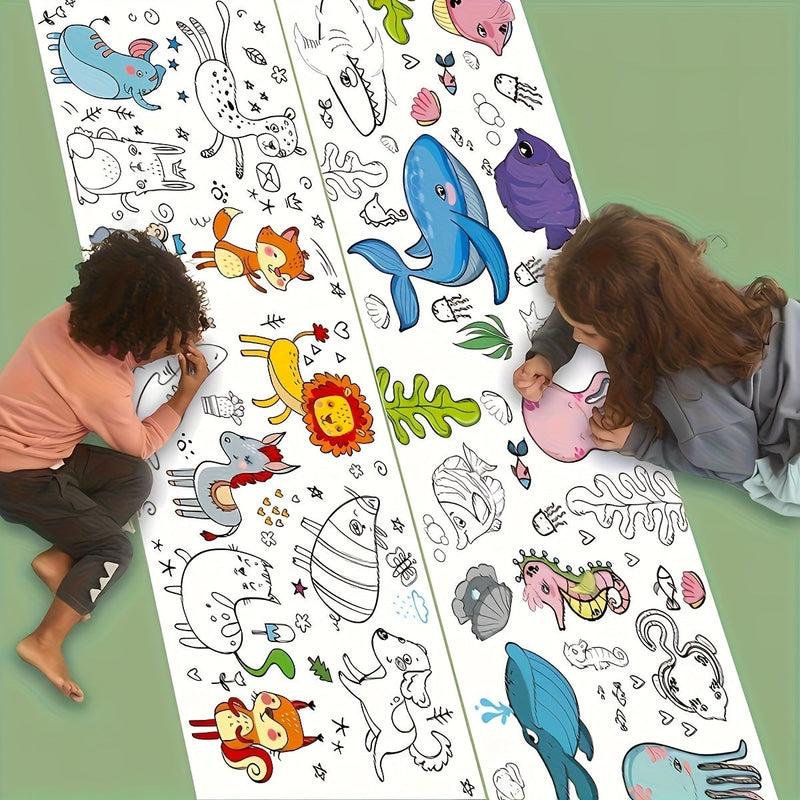 Lange Zeichenrolle für Kinder – Faltbarer Kreativspaß | Kunst- &amp; Lerngeschenk