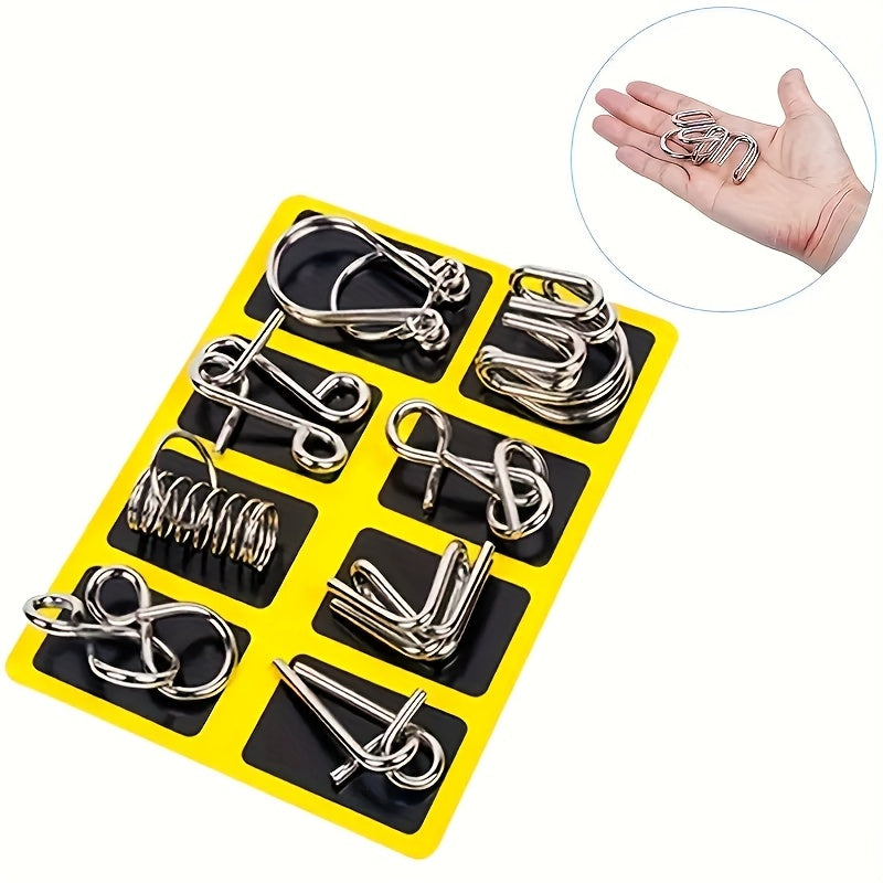 Luban Lock Puzzle-Set – 8 Denksportaufgaben aus Edelstahl für Kinder ab 9 Jahren 