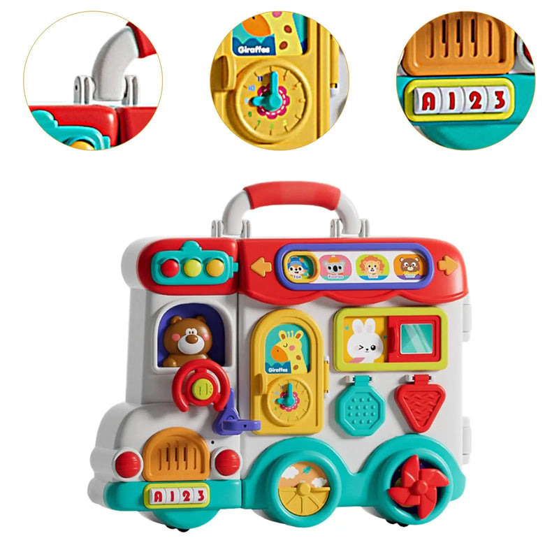 Busy Board für Kinder – 54-in-1-Sensory-Activity-Spielzeug mit Lichtern und Geräuschen