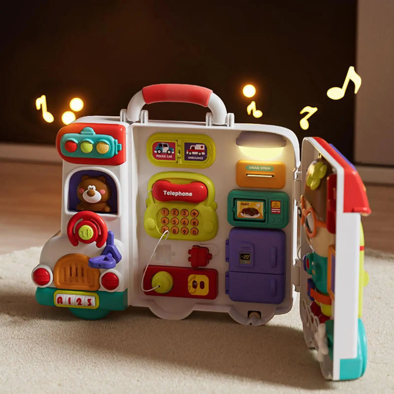 Busy Board für Kinder – 54-in-1-Sensory-Activity-Spielzeug mit Lichtern und Geräuschen