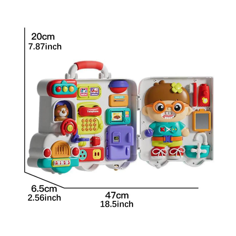 Busy Board für Kinder – 54-in-1-Sensory-Activity-Spielzeug mit Lichtern und Geräuschen
