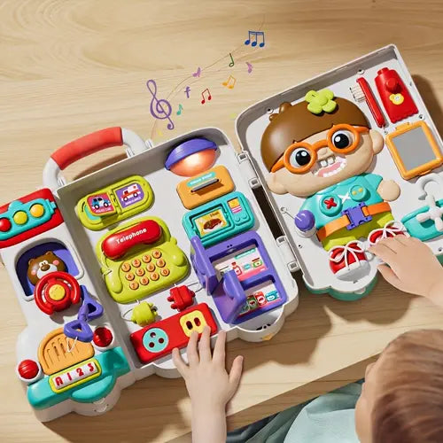 Busy Board für Kinder – 54-in-1-Sensory-Activity-Spielzeug mit Lichtern und Geräuschen
