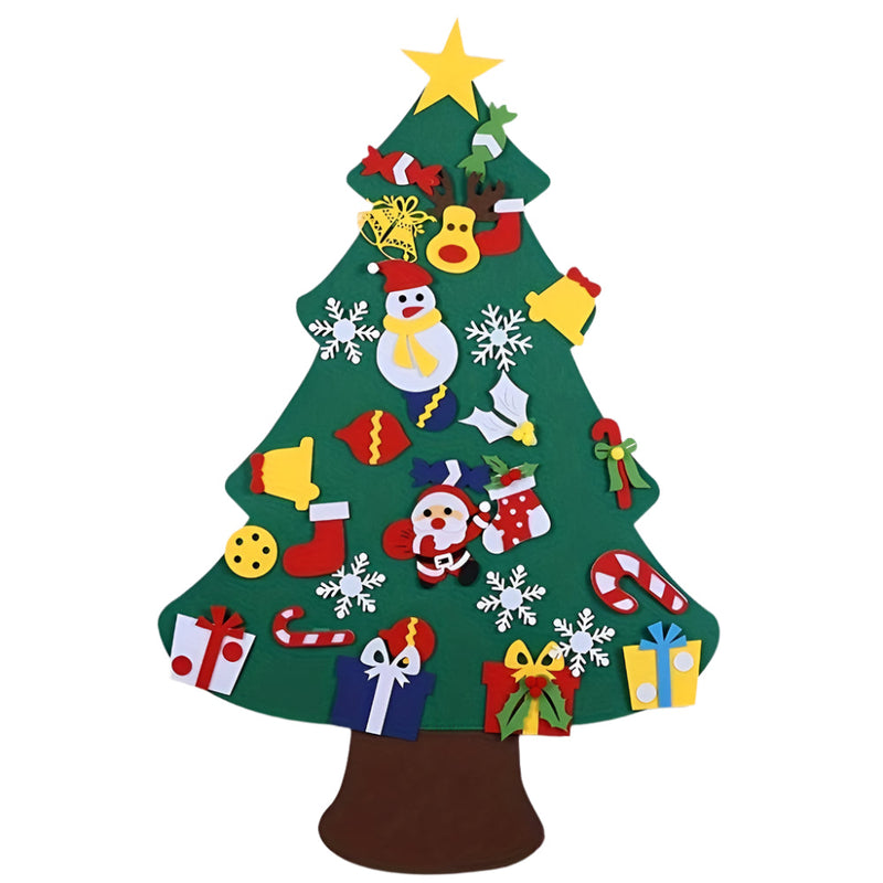 Adventskalender-Set aus Filz mit Weihnachtsbaum und Schneemann – Bastelset für Kinder mit Ornamenten